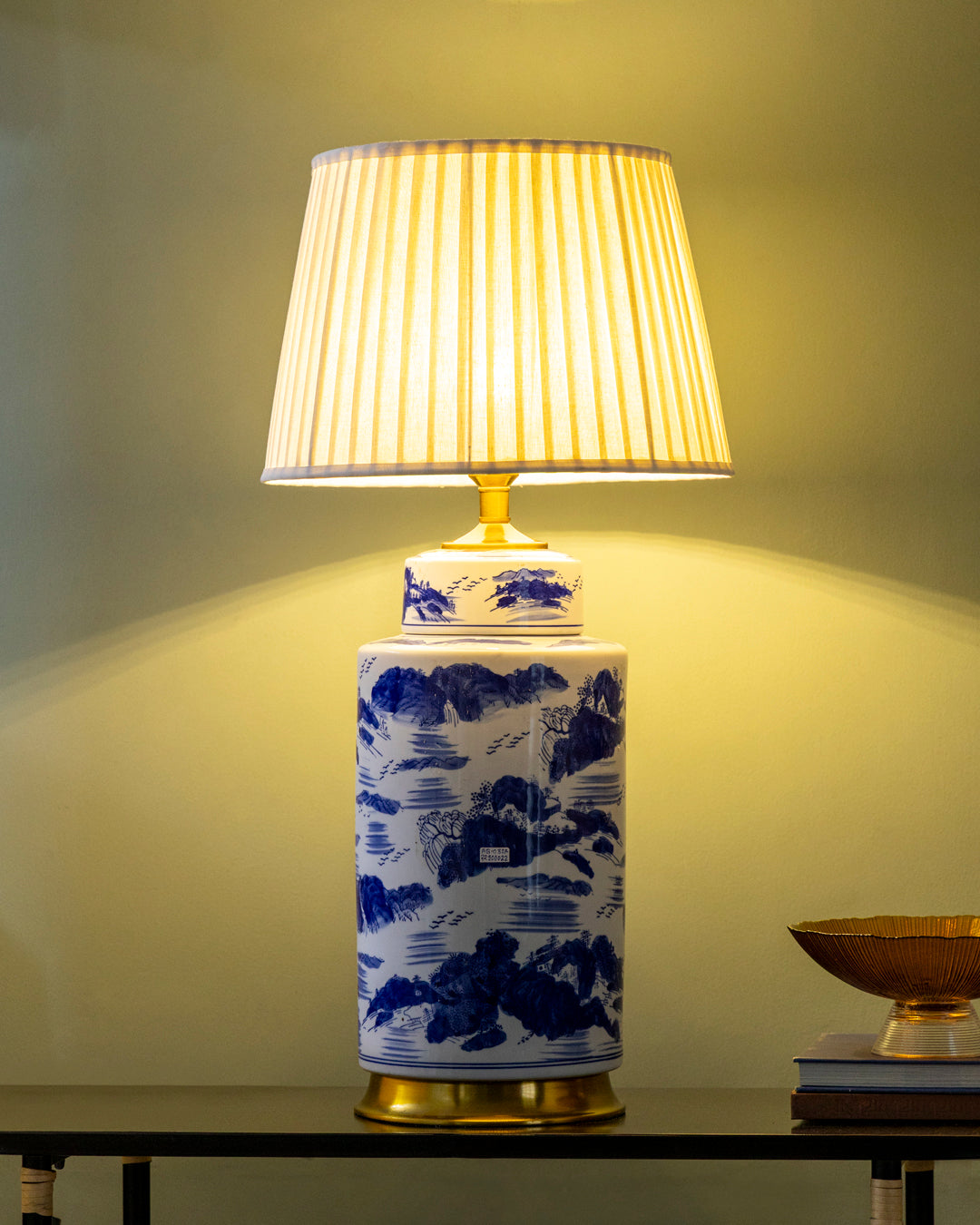 Blue Landscape Ceramic Table Lamp 