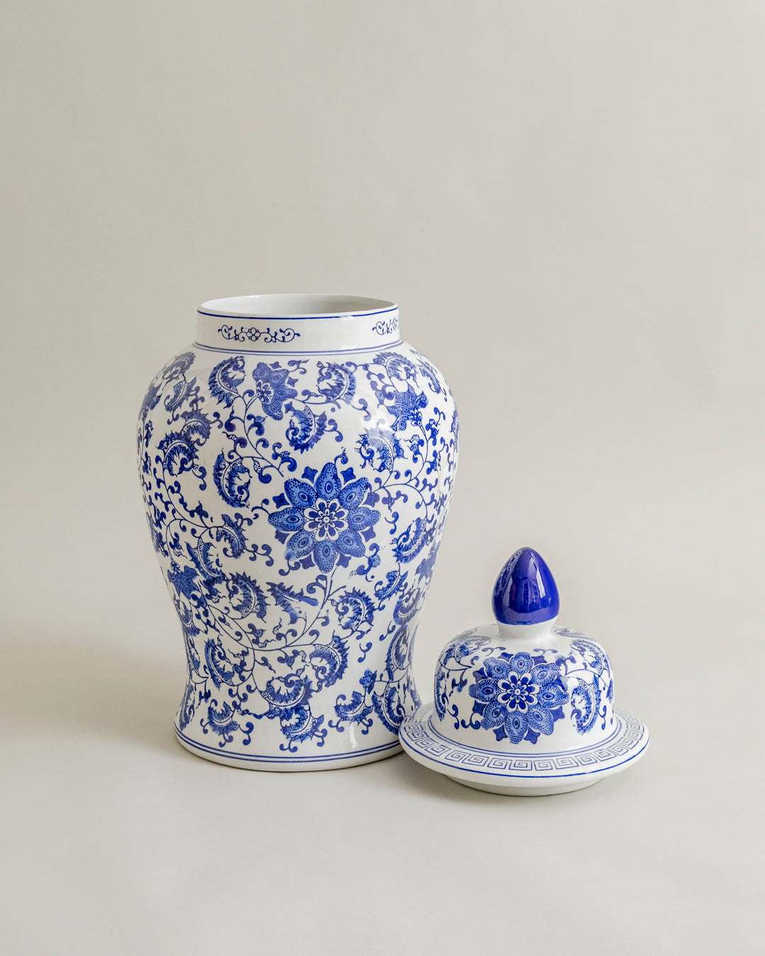 Blue Dynasty Floral Temple Jar 