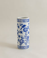 Blue Heritage Parrot Cylindric Vase - Small 