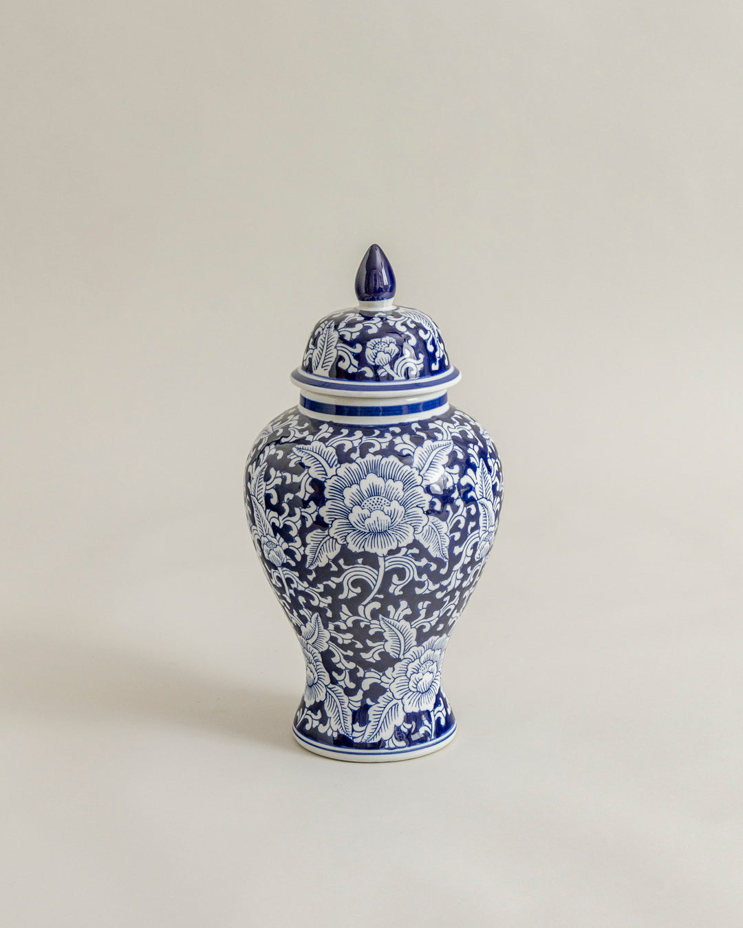 Blue & White Peony Royal Temple Jar 