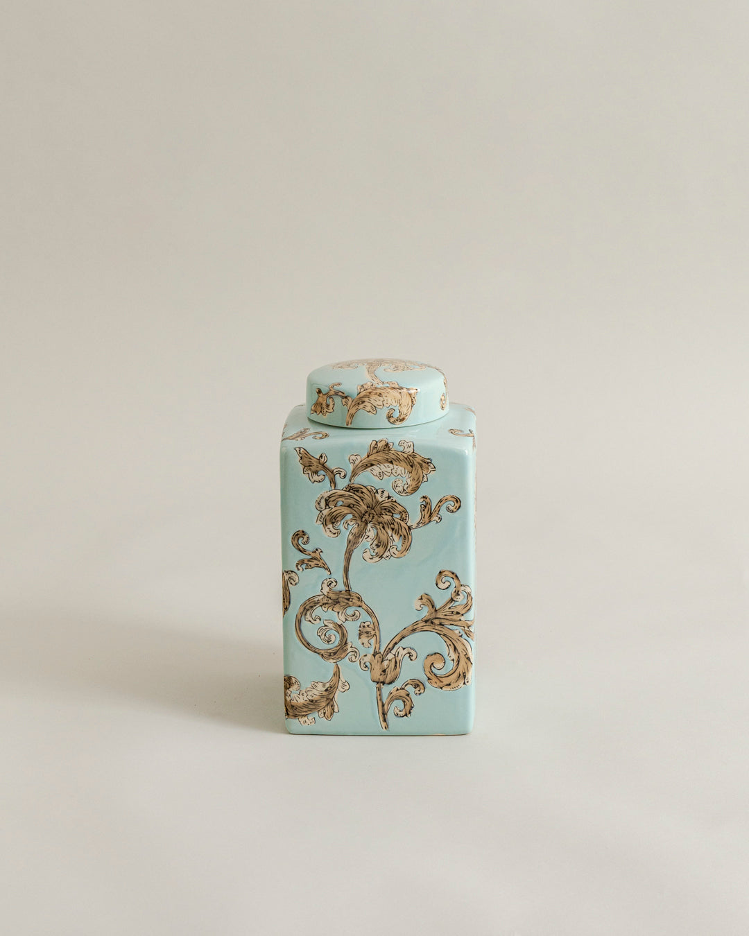 Vintage Sage Baroque Decorative Jar - 28 cm 