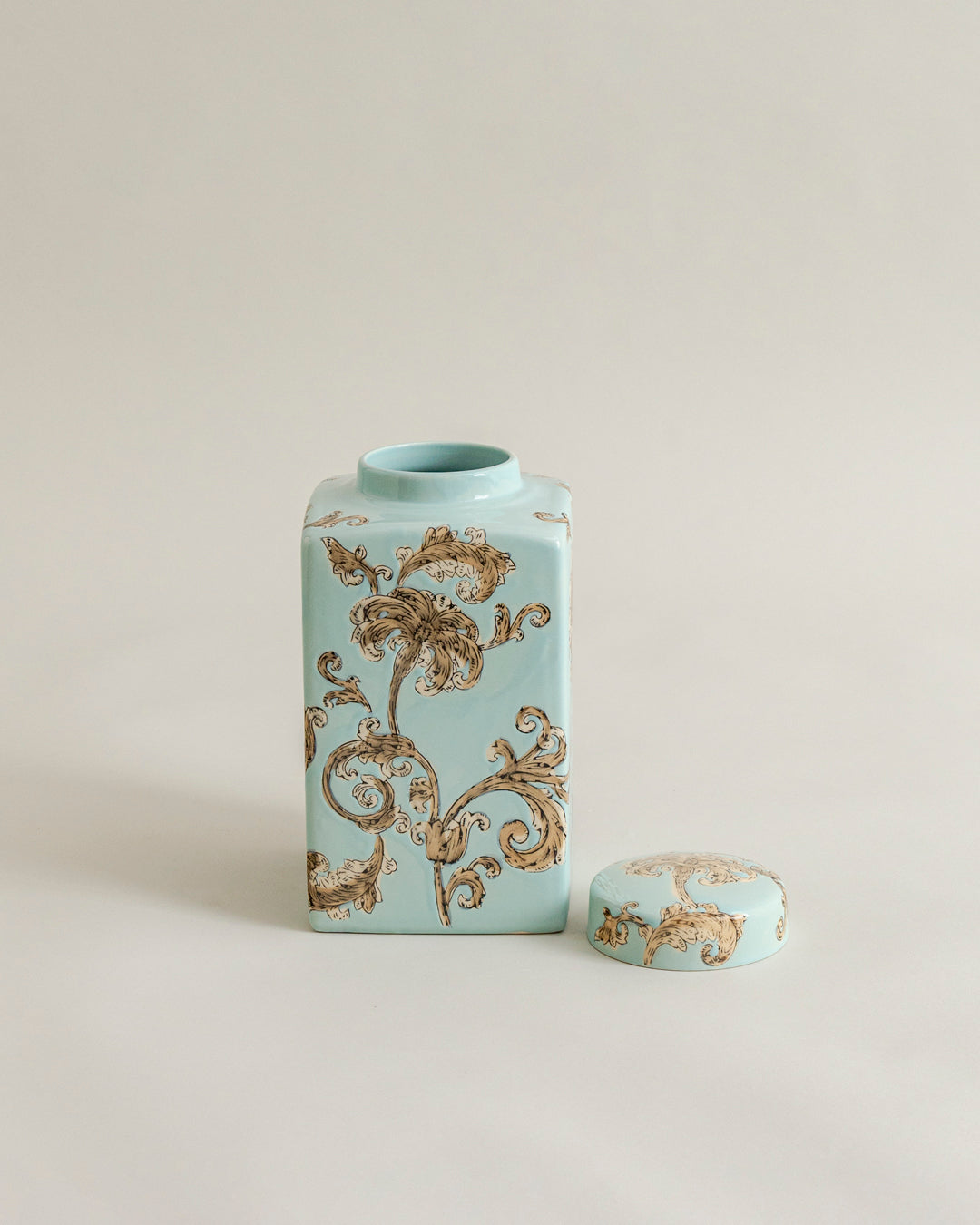 Vintage Sage Baroque Decorative Jar - 28 cm 