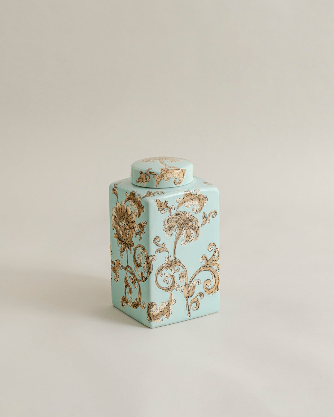 Vintage Sage Baroque Decorative Jar - 28 cm 