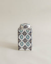 Azure Medallion Geometric Decorative Jar 