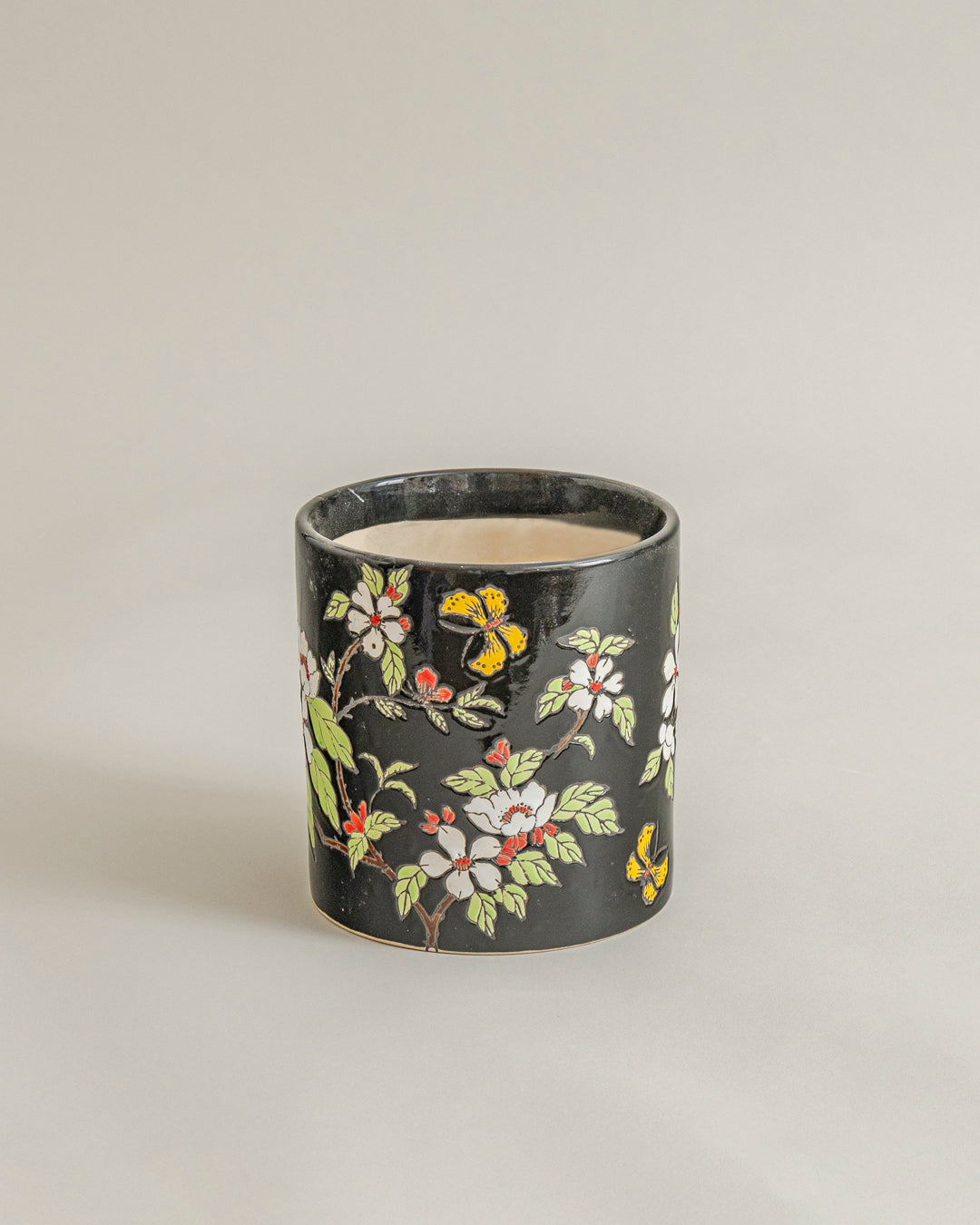 Midnight Blossom Butterfly Planter - Set Of 2 