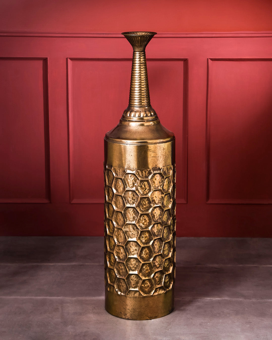 Golden Honeycomb Tall Planter 47" 