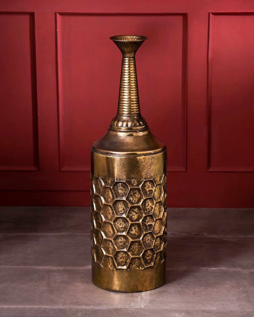 Golden Honeycomb Tall Planter 38" 