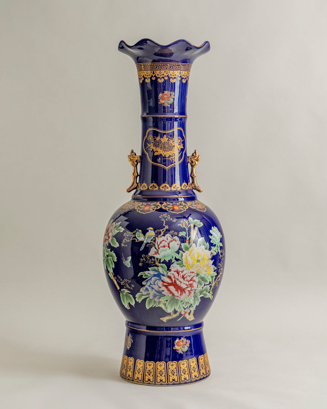Royal Sapphire Floral Palace Vase 