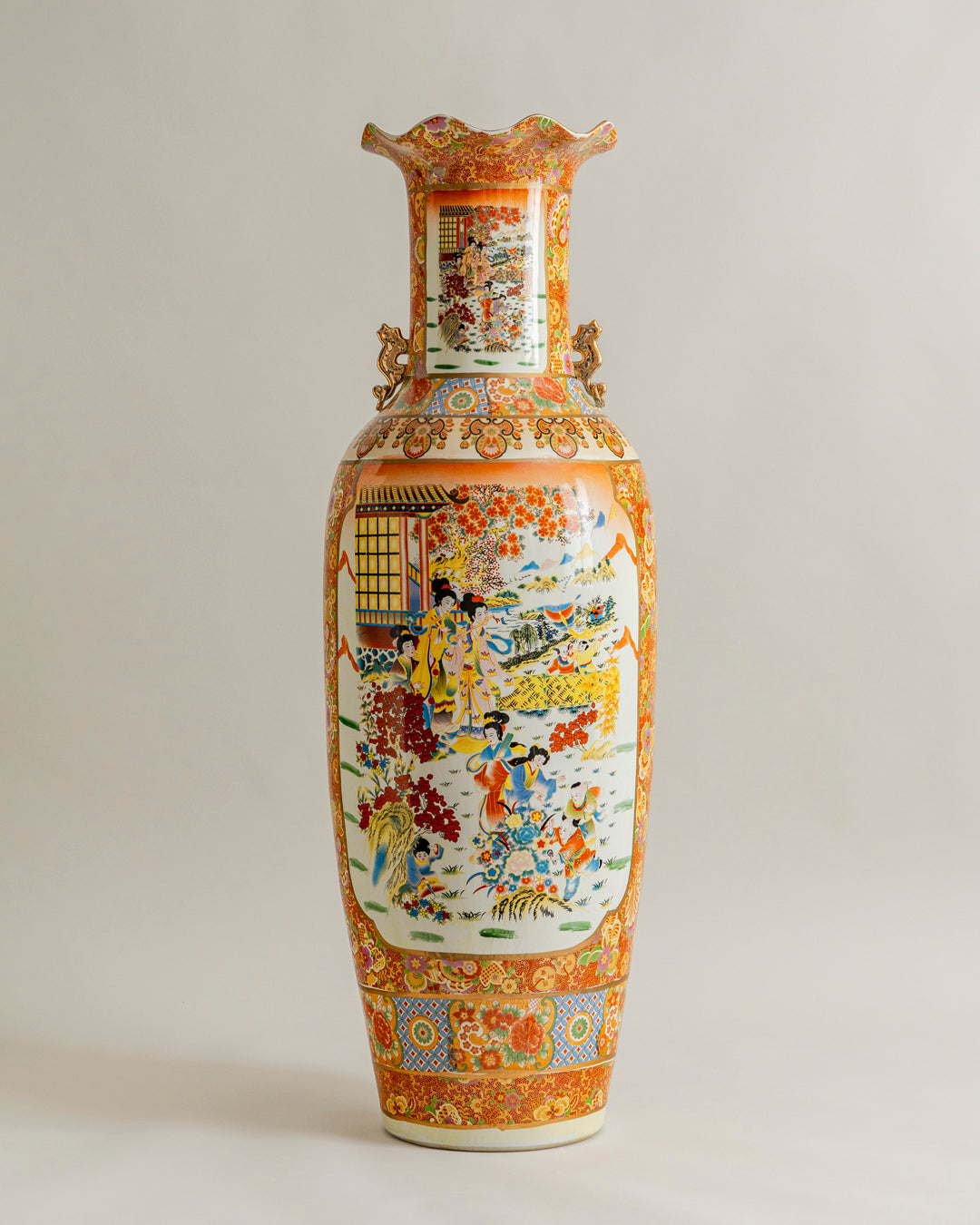 Imperial Peacock Court Tall Vase 
