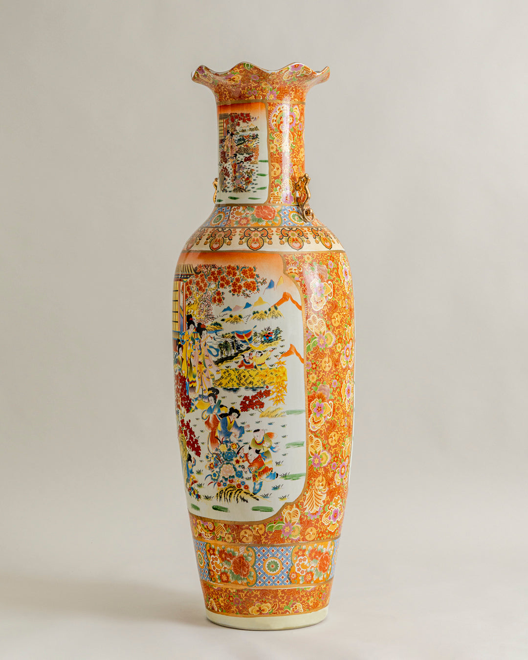 Imperial Peacock Court Tall Vase 