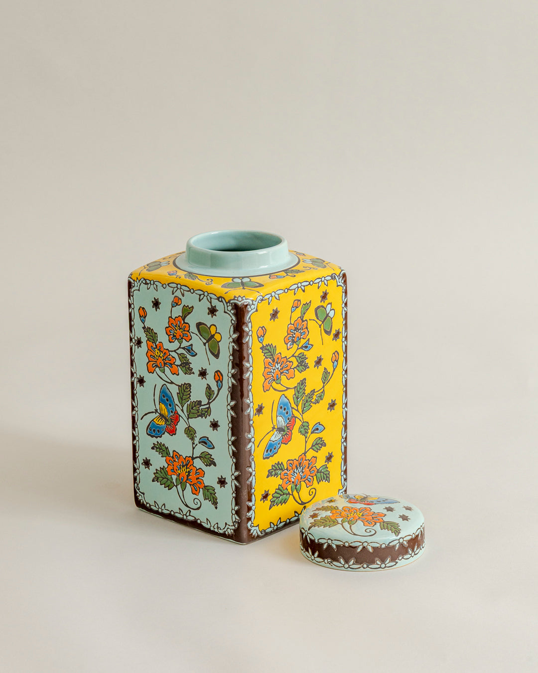 Golden Meadow Butterfly Decorative Jar 