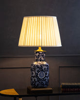 Midnight Floral Ceramic Table Lamp 