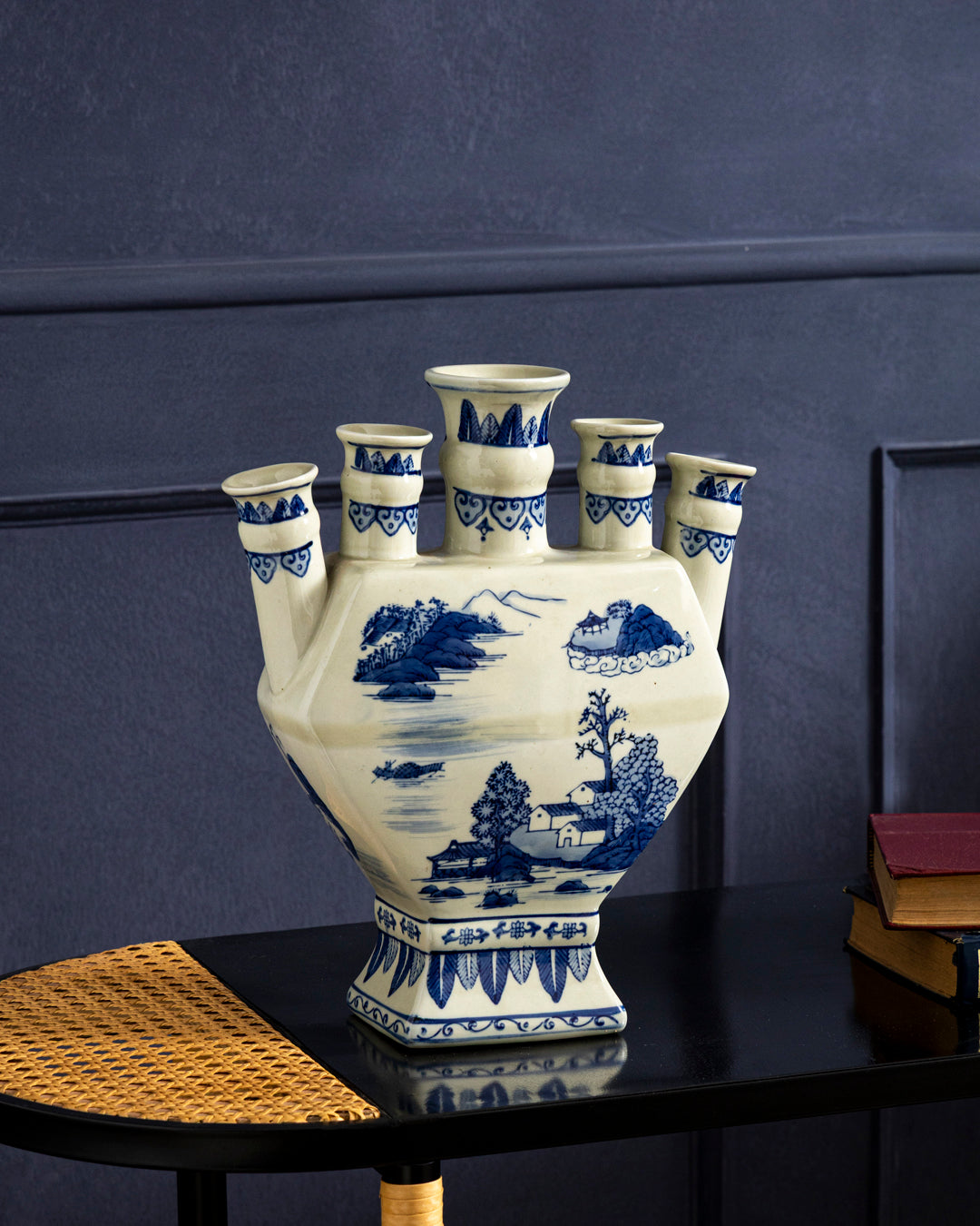 Blue Willow Multi Neck Heritage Vase 