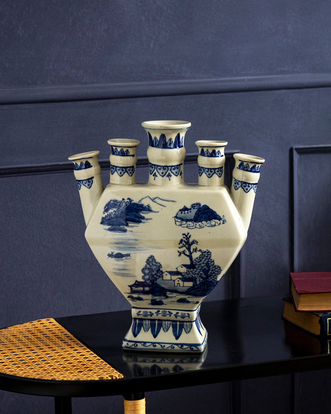 Blue Willow Multi Neck Heritage Vase