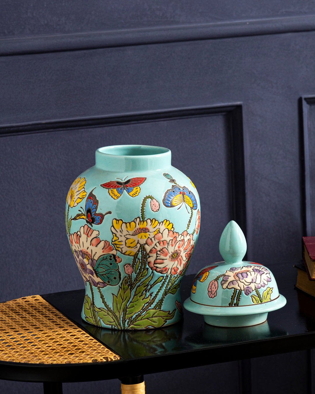 Pastel Garden Butterfly Temple Jar - 33 cm 