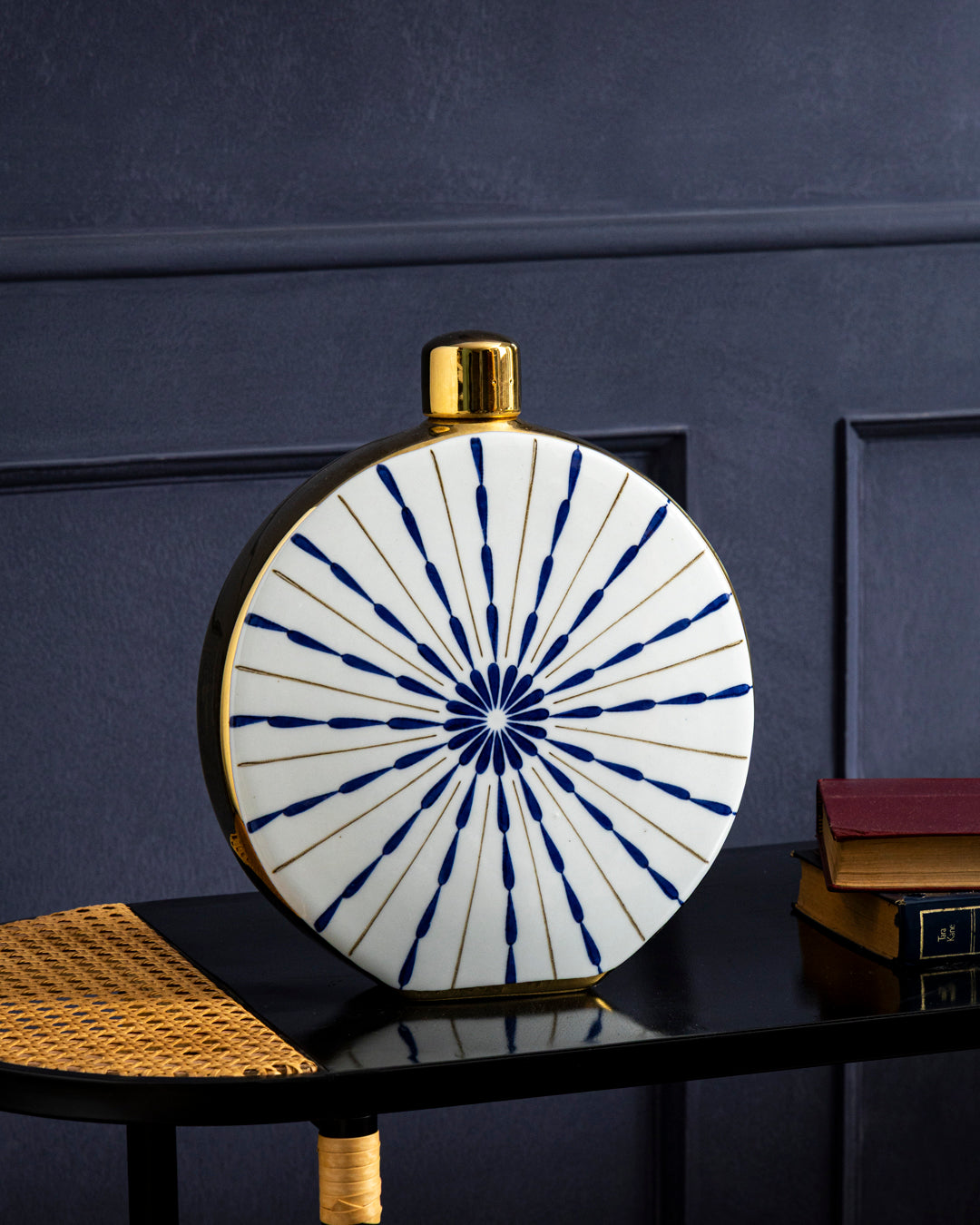 Indigo Sunburst Art Vase 