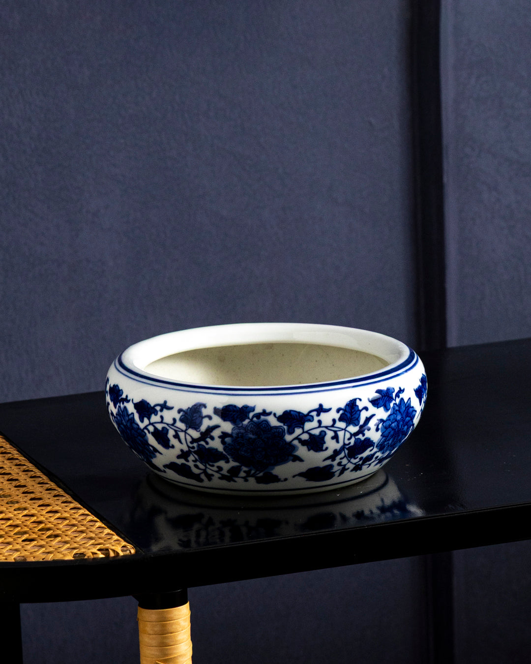 Royal Blue Lotus Bowl Planter - 17 cm 