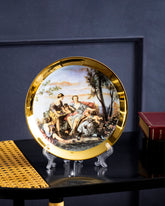 Victorian Elegance Golden Rim Decorative Plates - 27 CM 