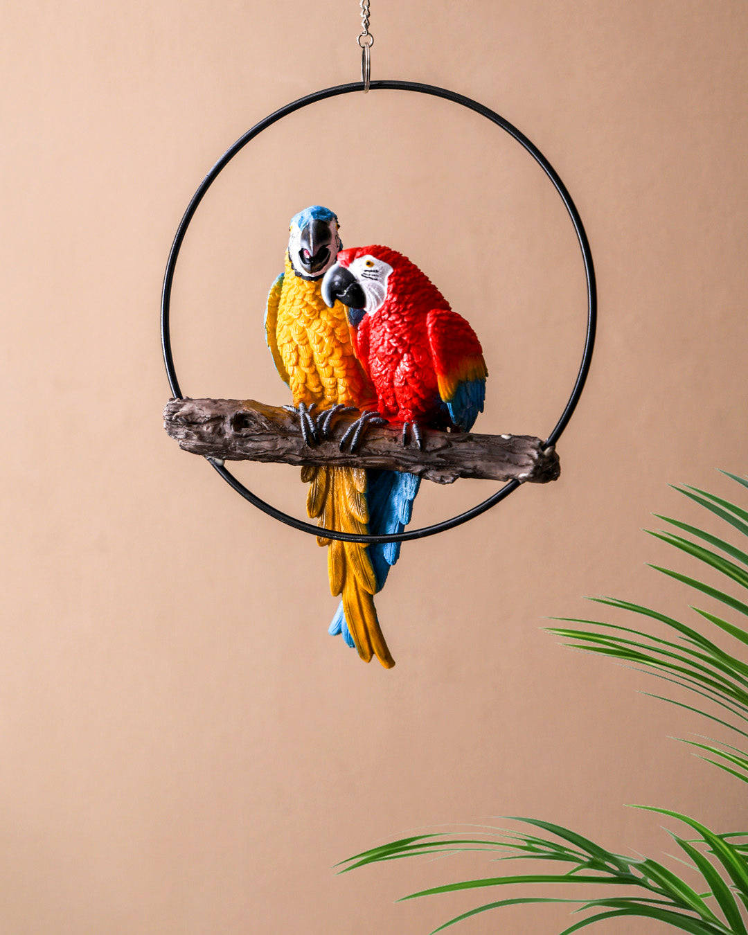Macaw Parrot Decorative Ring Hanging Figurine 