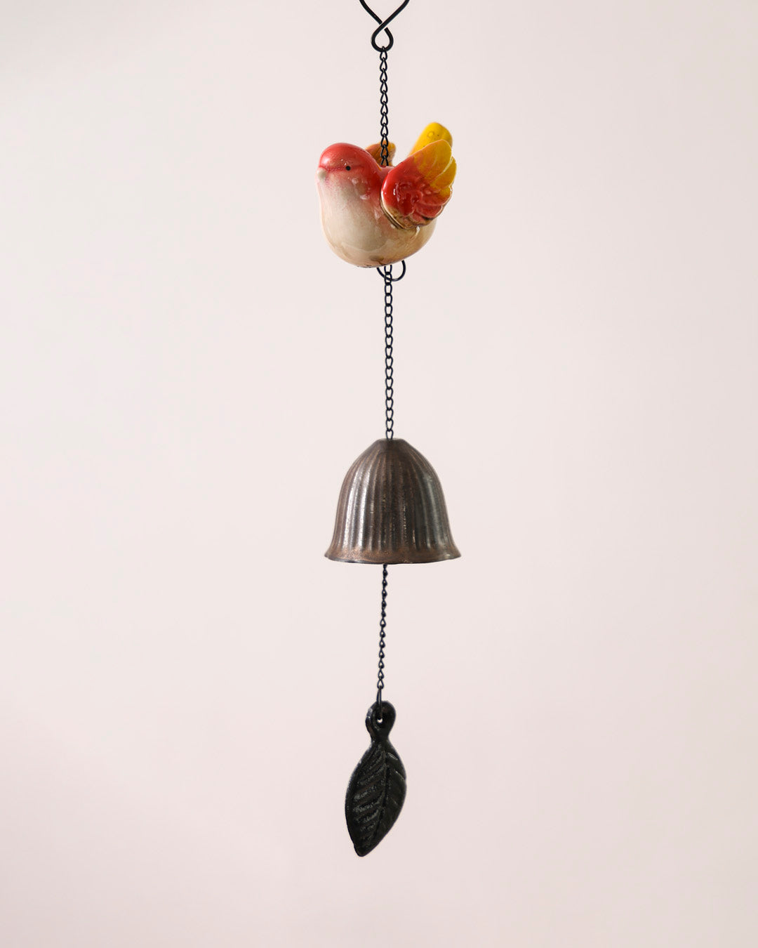 Morning Glory - Ceramic Bird Wind Chime - Red 