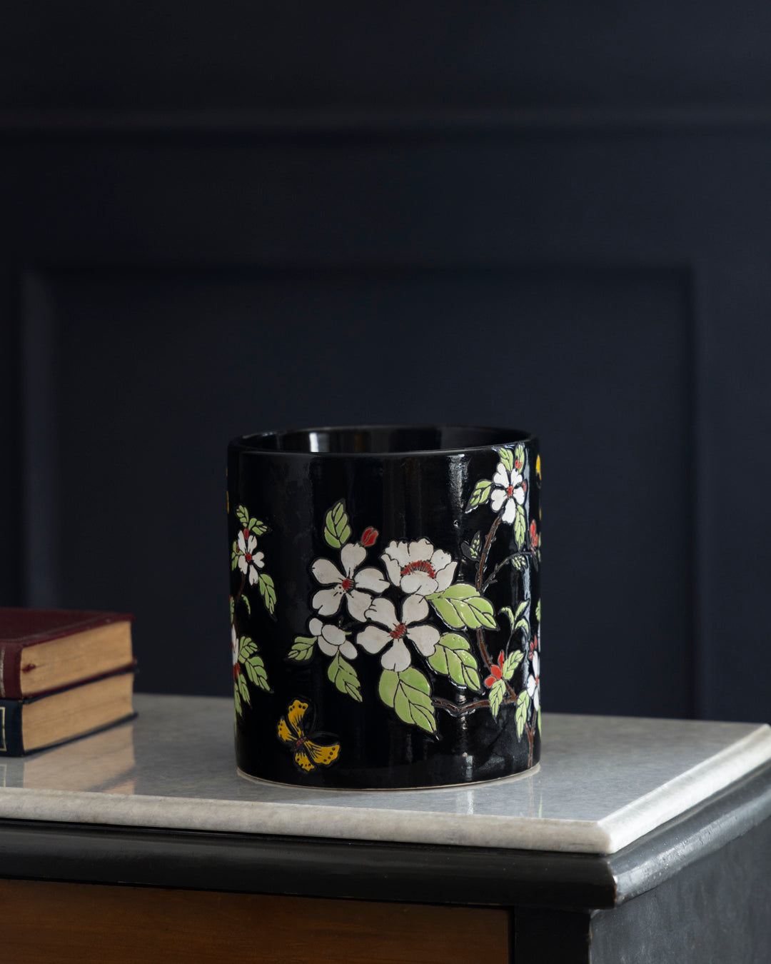 Midnight Blossom Butterfly Planter - Set Of 2 