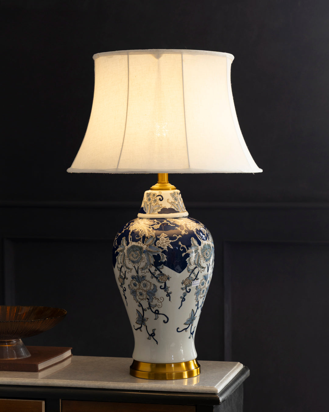 Vintage Floral Ceramic Table Lamp 