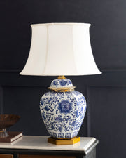 Royal Blue Floral Table Lamp