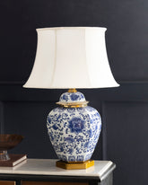 Royal Blue Floral Table Lamp 