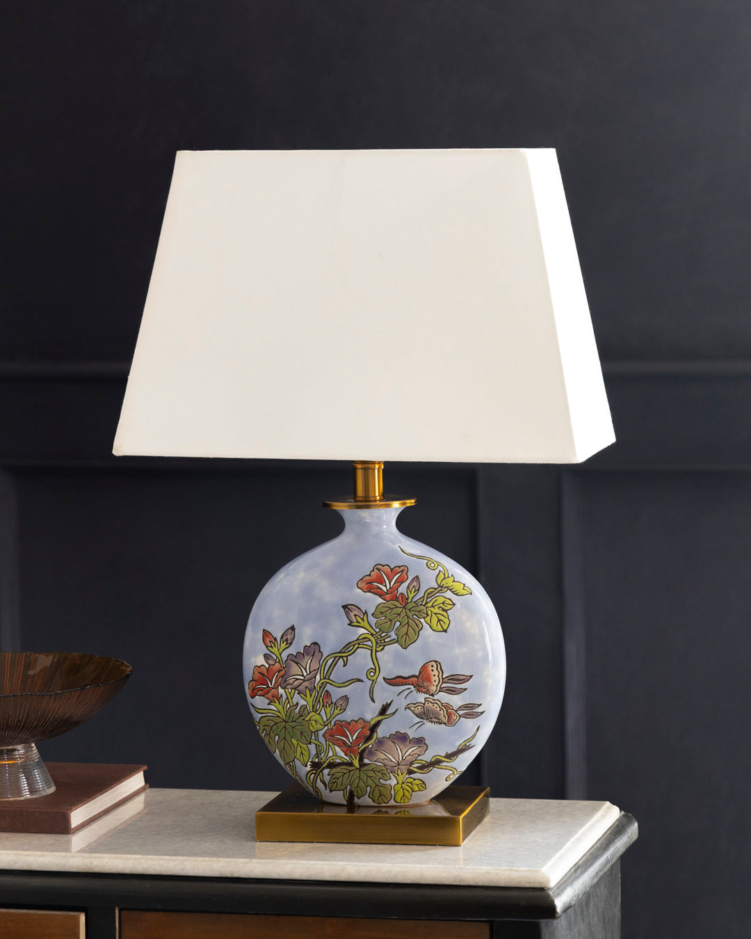 Artistic Floral Ceramic Table Lamp 