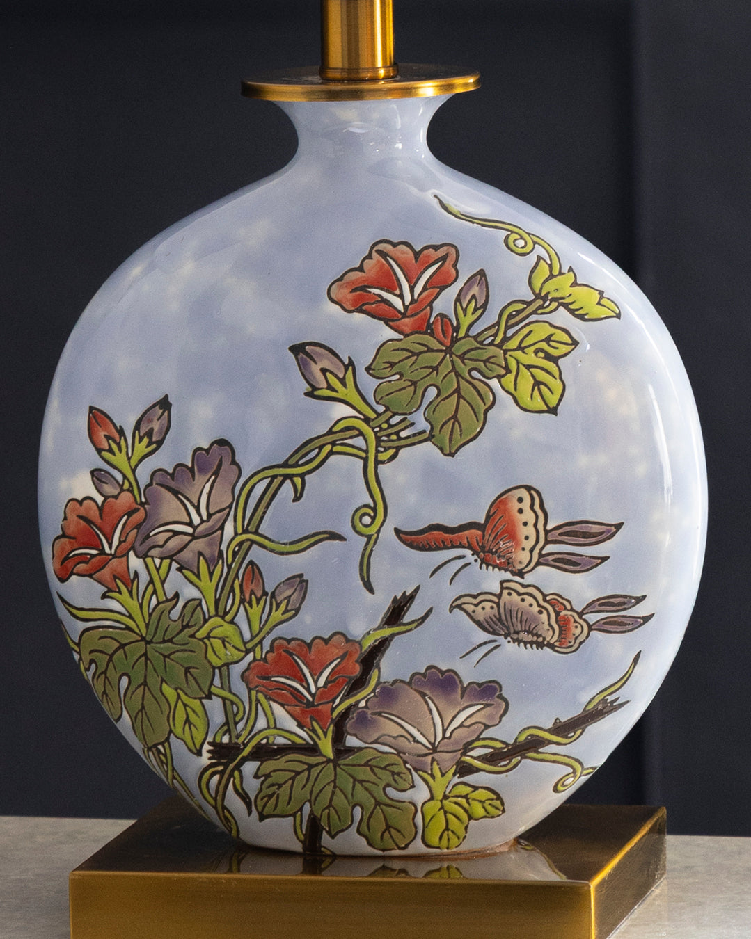 Artistic Floral Ceramic Table Lamp 