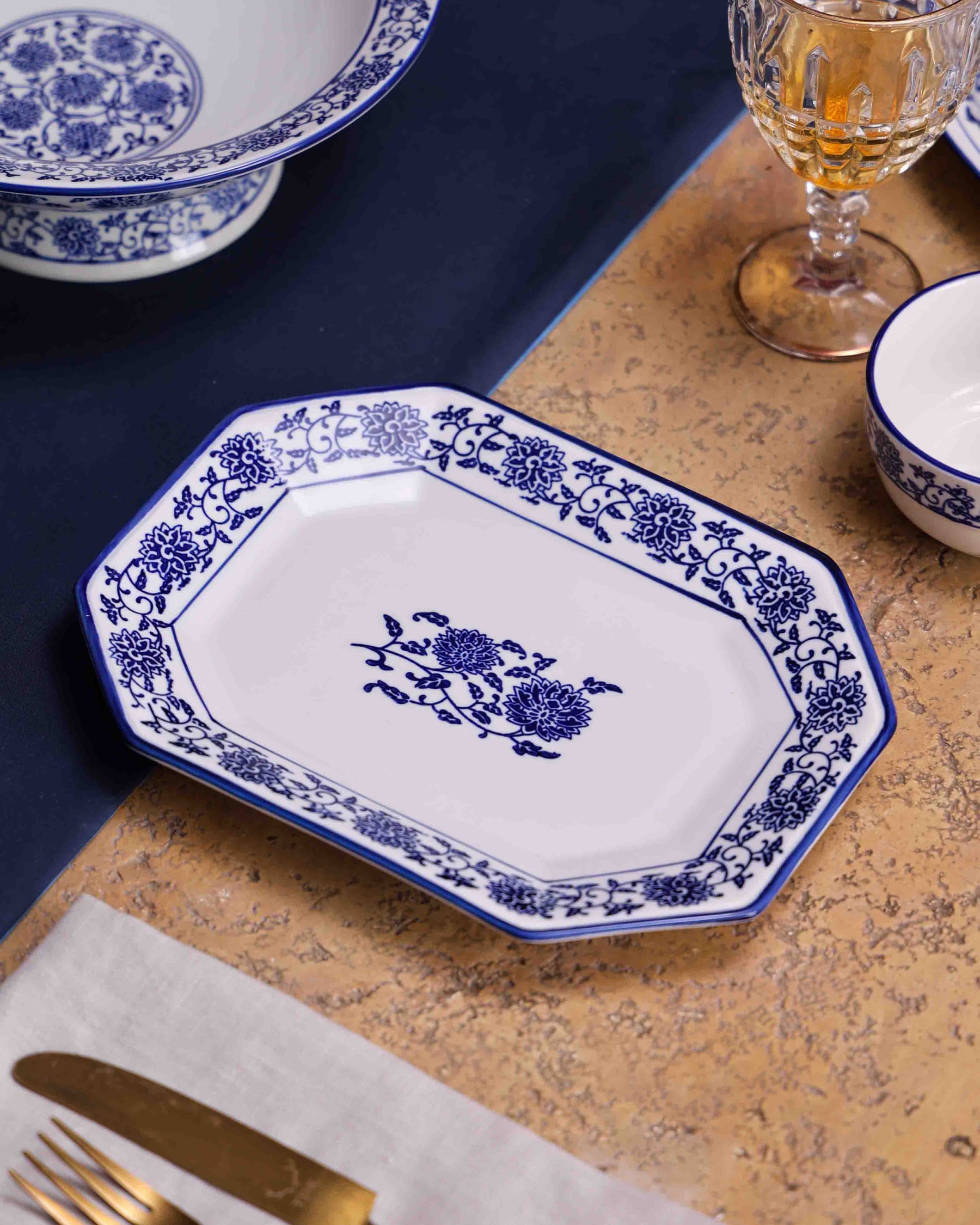 Vintage Blue & White Platter - Large 