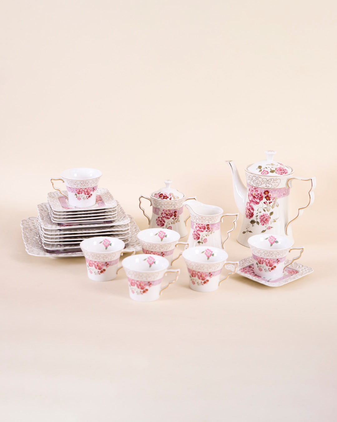 Graceful Rose 22-Pcs Tea Set 