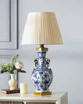 Oriental Brass Crest Table Lamp 