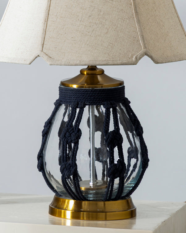 'Crafting with Knots' Macrame Glass Table Lamp 