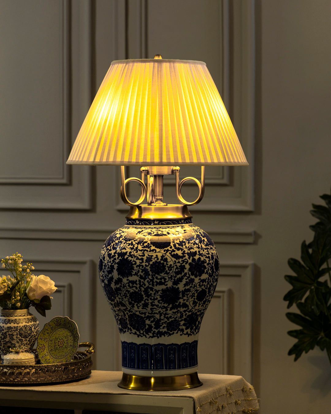 Dynasty Florals Ceramic Table Lamp 