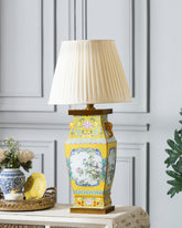 Regal Blossom Hand Painted Cloisonne Table Lamp 