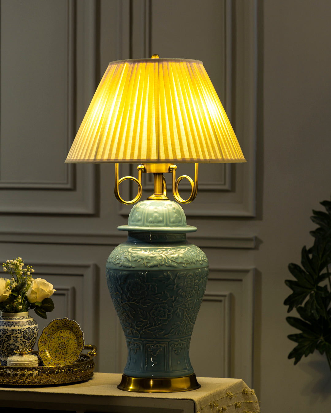 Celestial Blue Celadon Table Lamp 