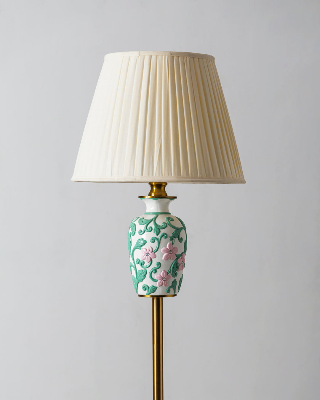 Blush Vine Floral Motif Floor Lamp 