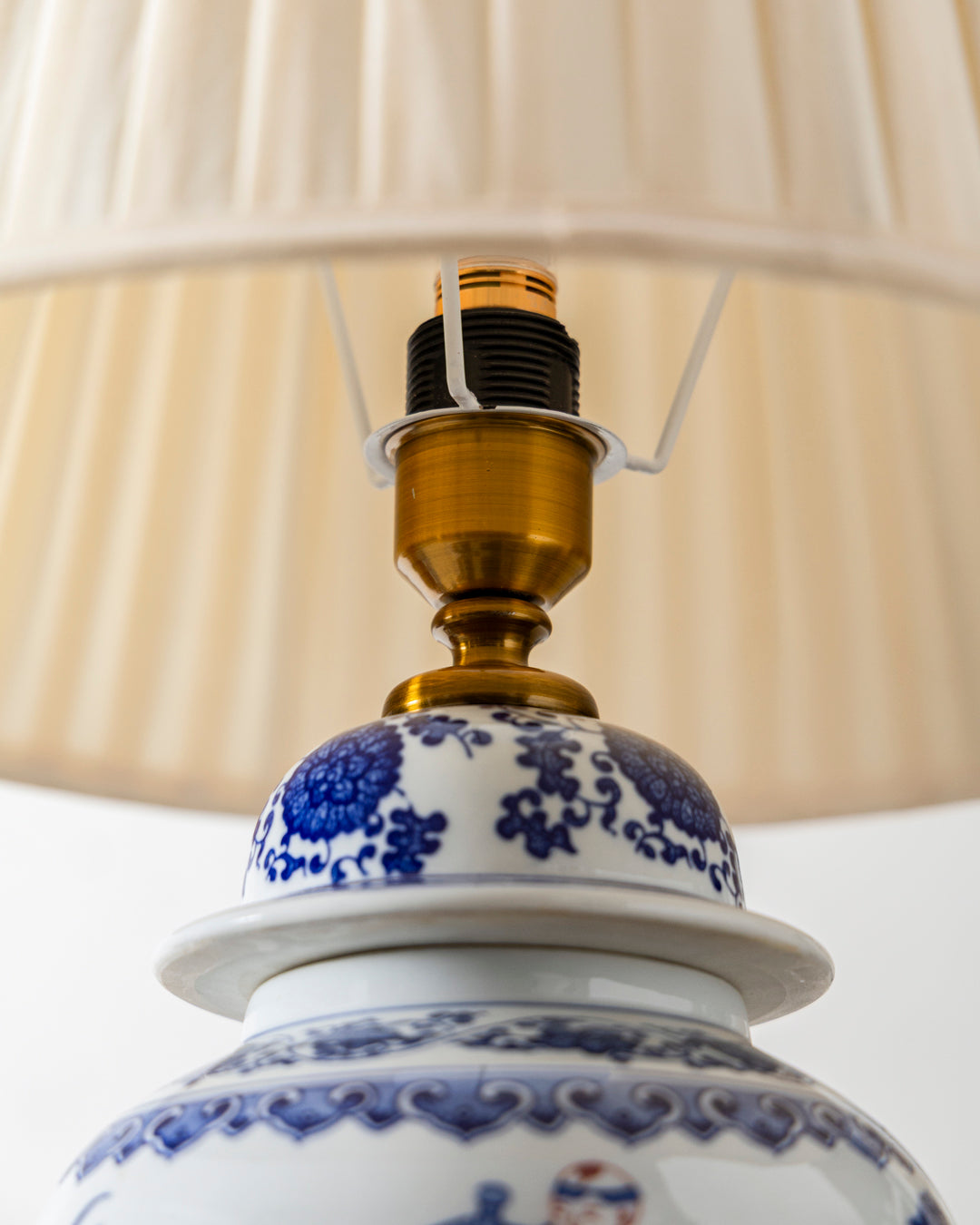 Blue and White Children Motif Table Lamp 