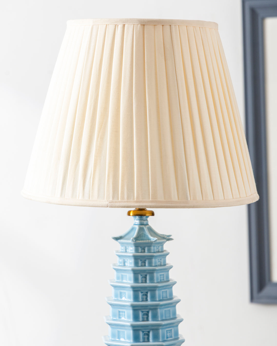 Celestial Blue Celadon Pagoda Table Lamp 