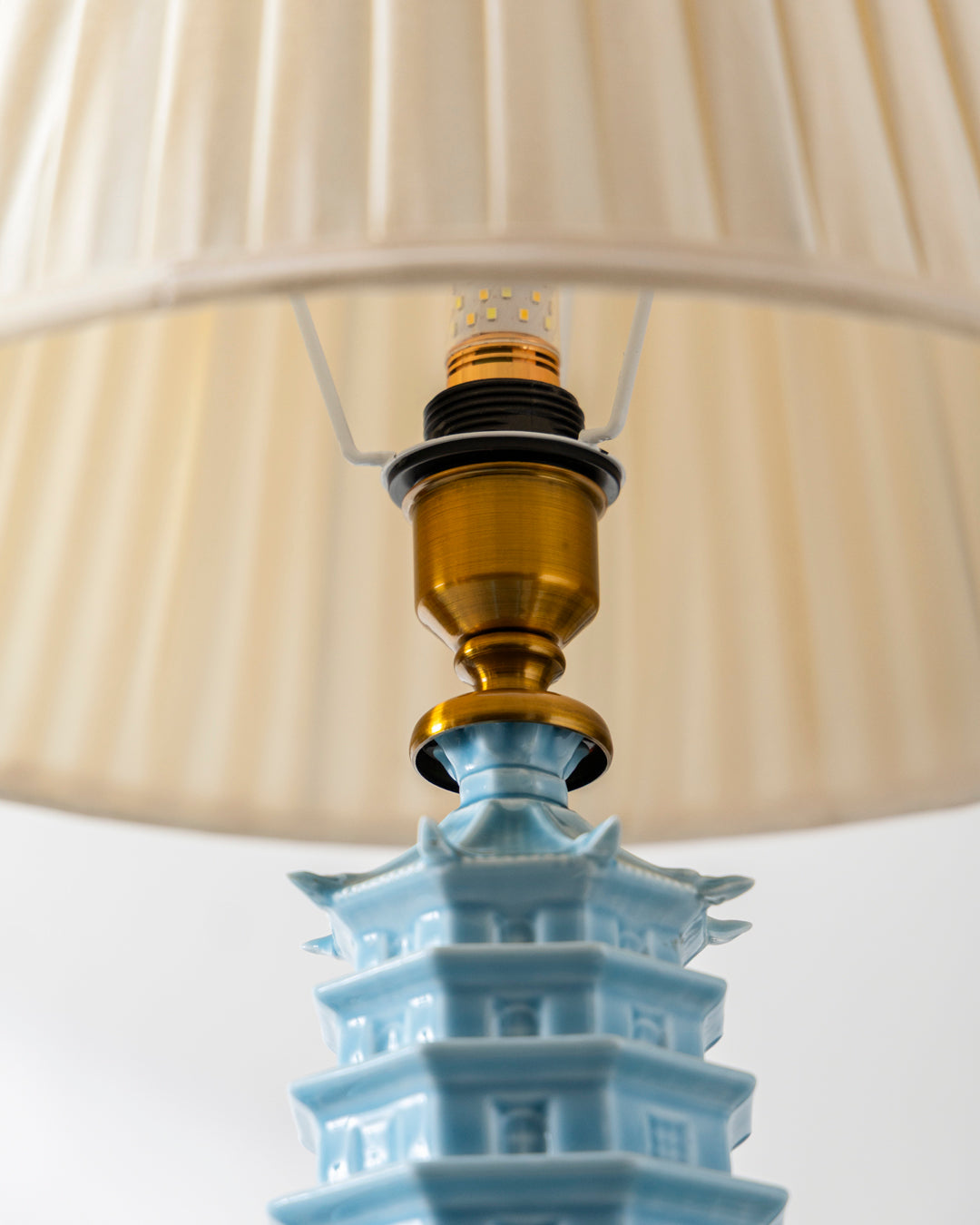 Celestial Blue Celadon Pagoda Table Lamp 