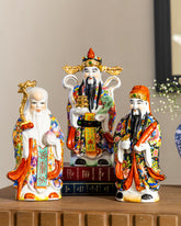 'The Three Star Gods' Porcelain Sculptures, Set of 3 - Large 