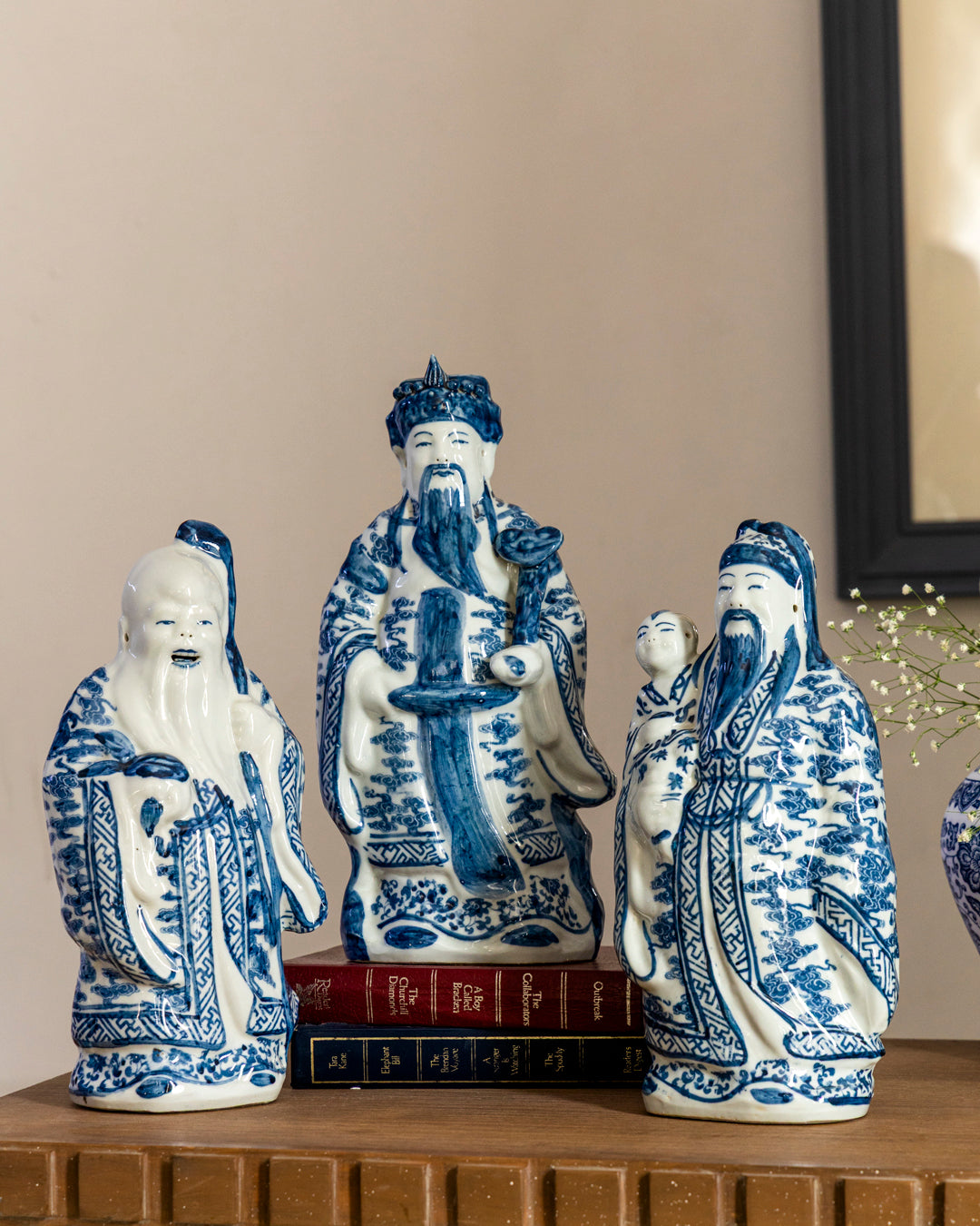 'The Three Star Gods' Porcelain Sculptures 32 cm - Set of 3 
