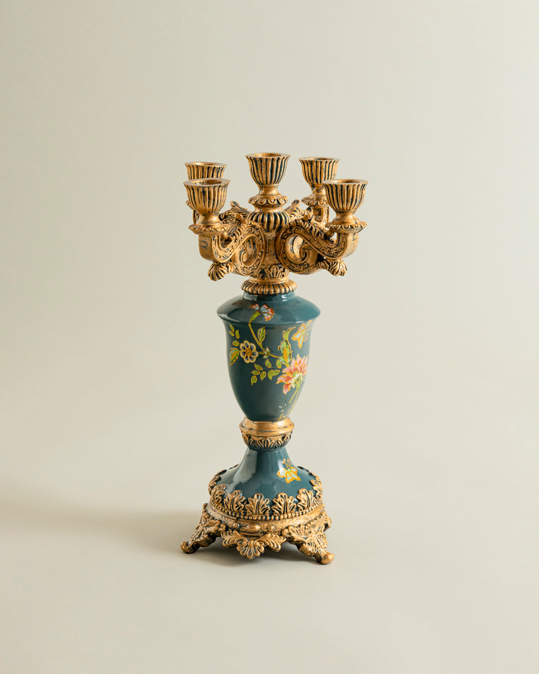 Emerald Bloom Classic Candle Stand 