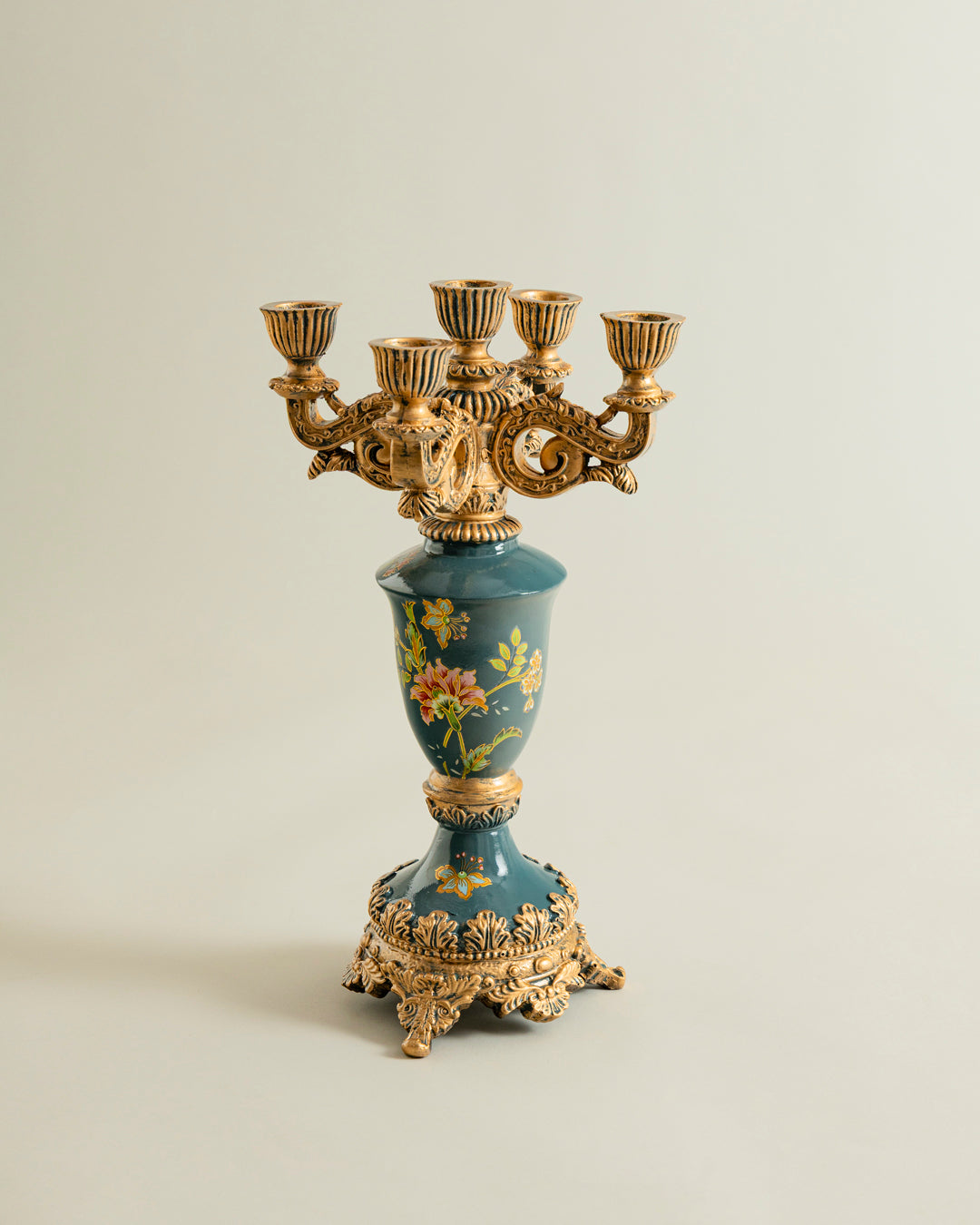 Emerald Bloom Classic Candle Stand 