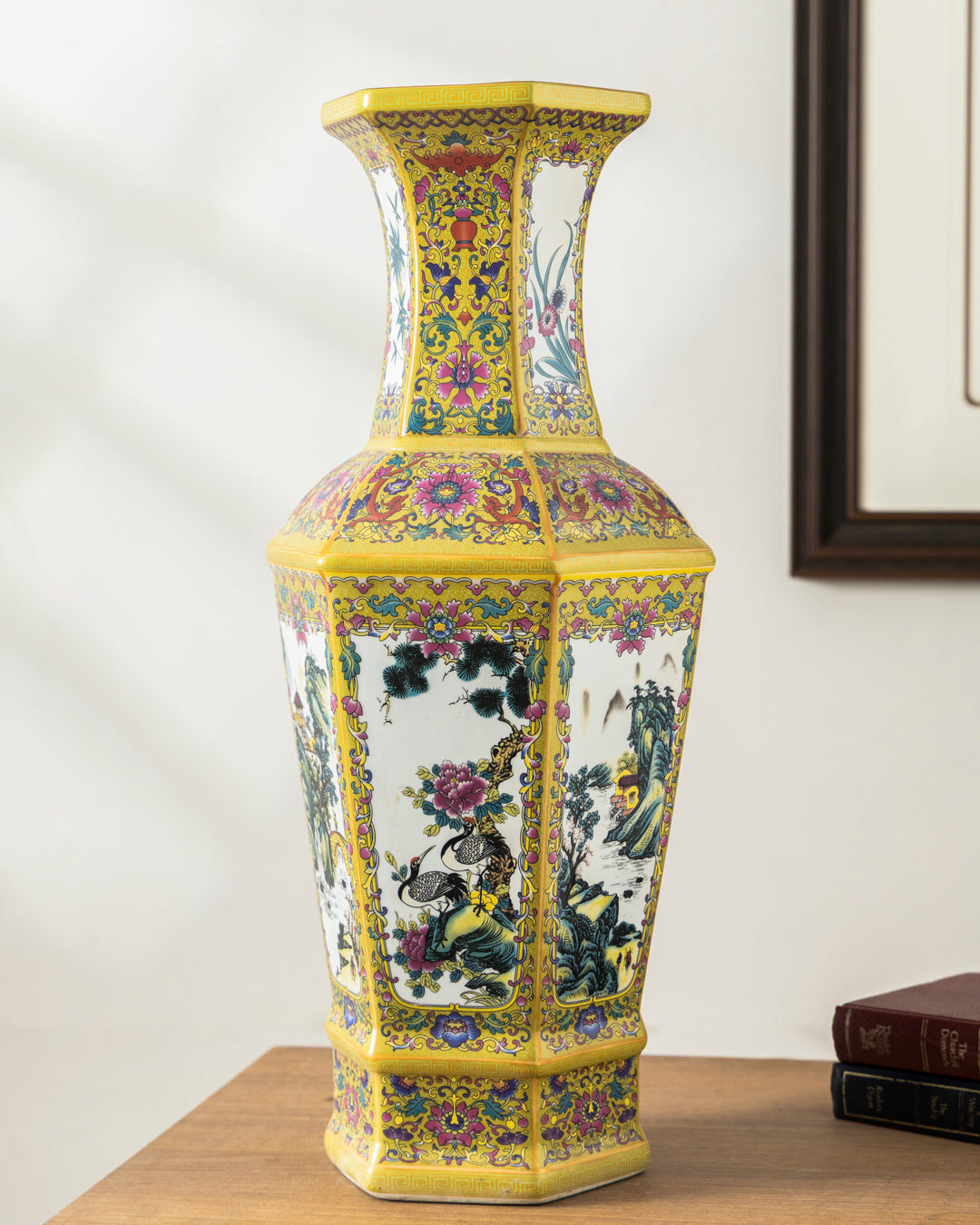Dynasty Garden Cloisonné Vase - Yellow 