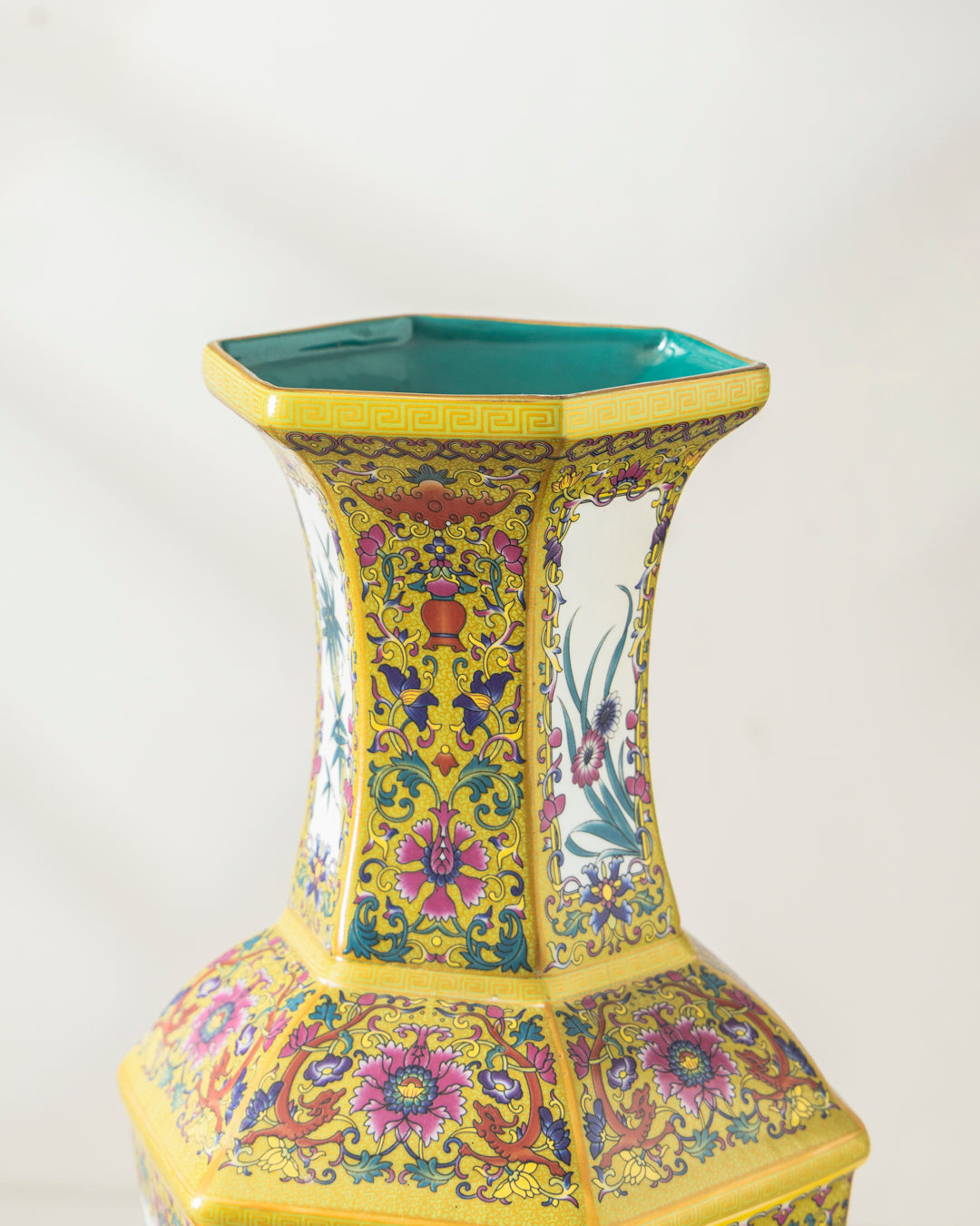 Dynasty Garden Cloisonné Vase - Yellow 