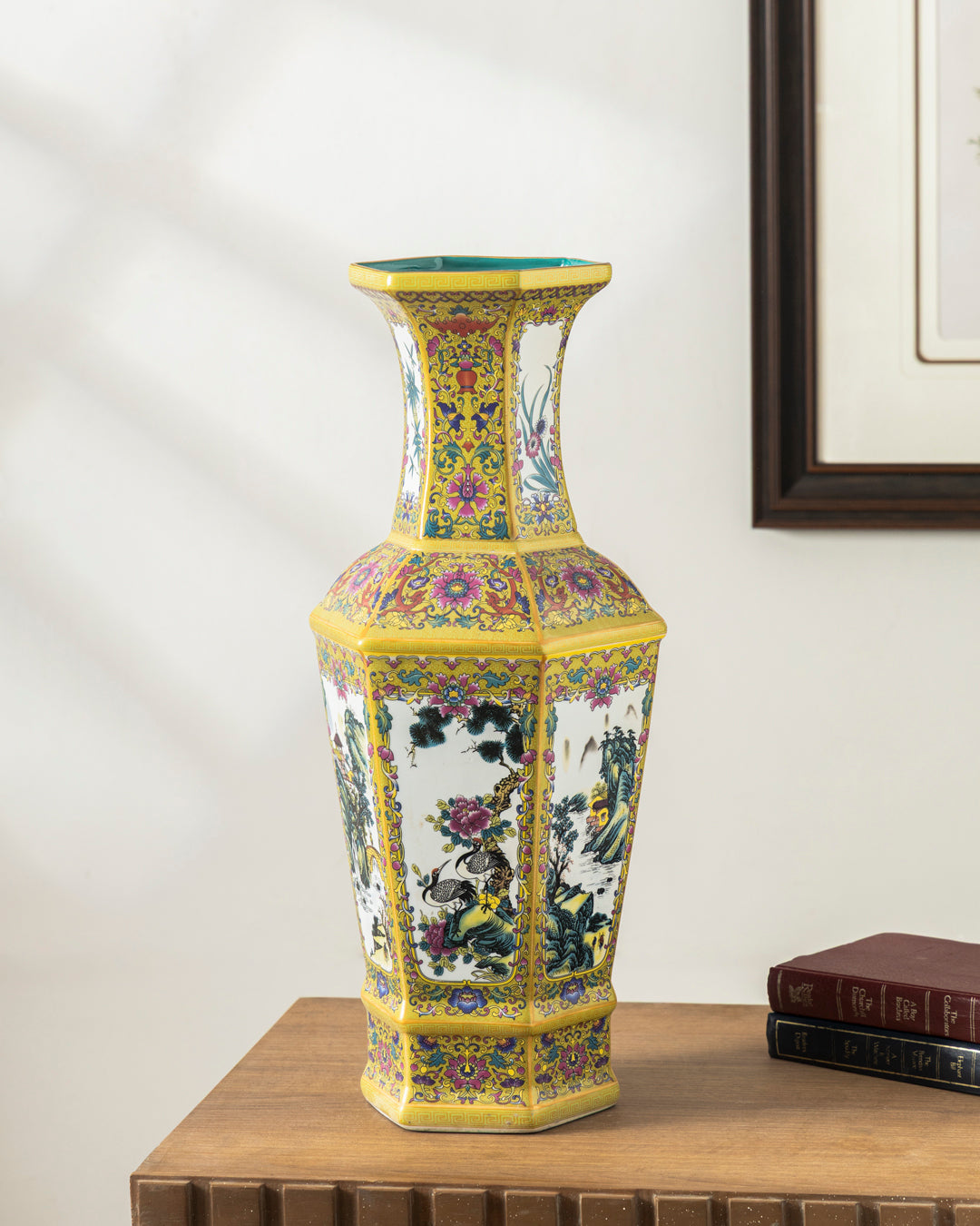 Dynasty Garden Cloisonné Vase - Yellow 