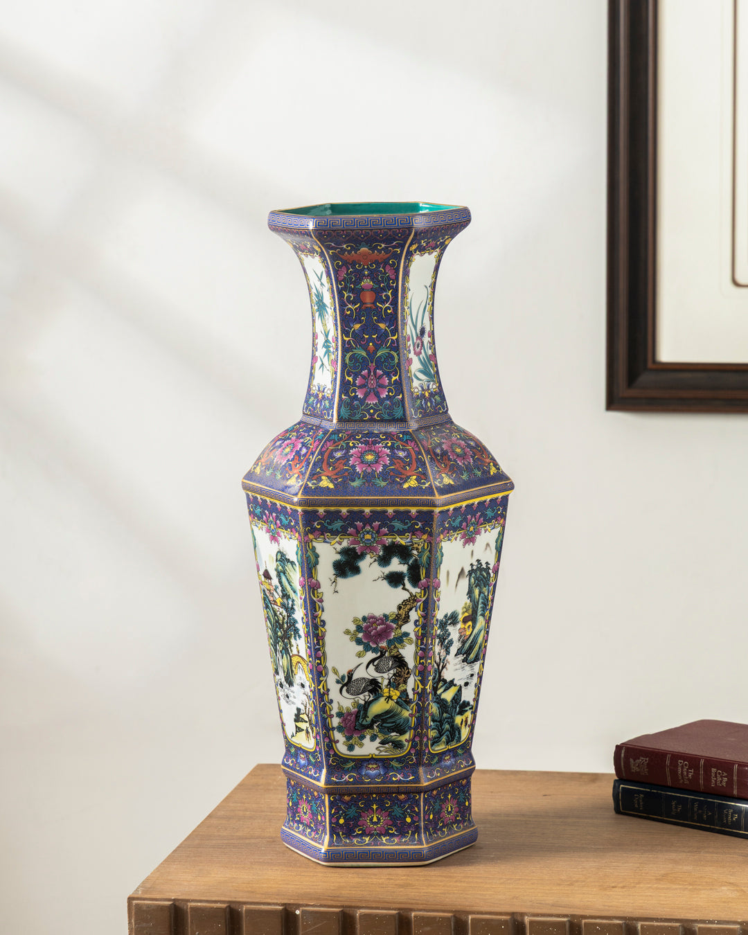 Dynasty Garden Cloisonné Vase - Blue 