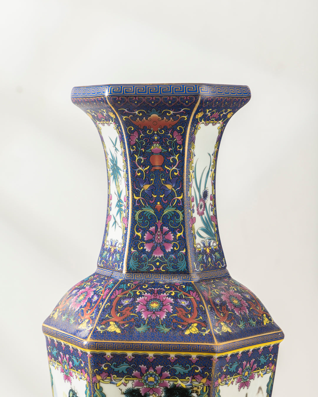 Dynasty Garden Cloisonné Vase - Blue 